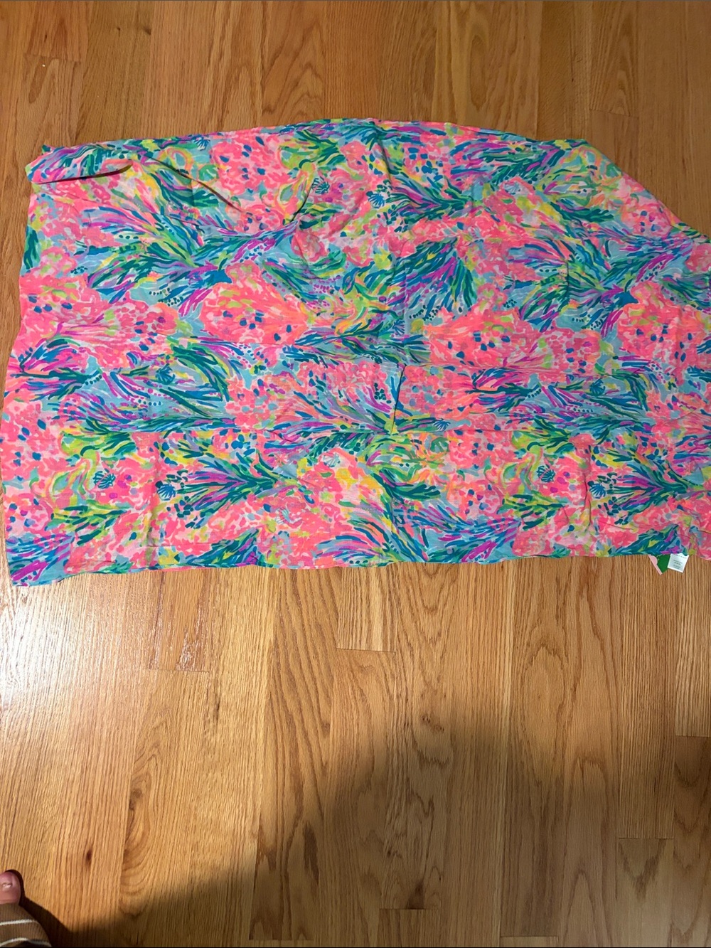 Lilly Pulitzer Coral Pink Multicolor Floral Scarf